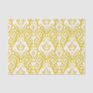 Chic yellow and grey damask ikat tribal pattern tissue paper