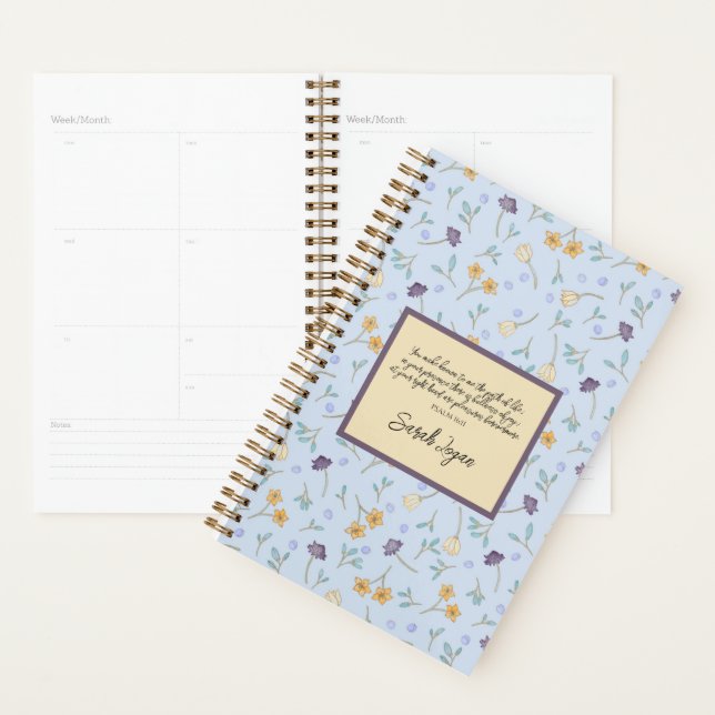 Chic Yellow and Purple Blossoms Pattern Planner (Display)