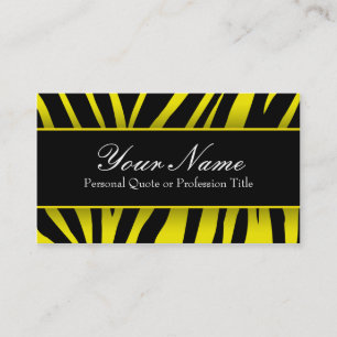 Chic Yellow & Black Zebra Stripes Business Cards