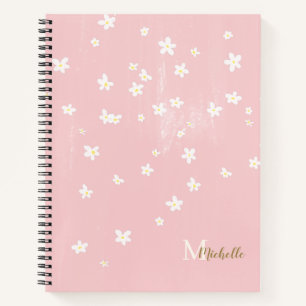 Chic Yellow Farmhouse Sweet Daisies Monogram  Note Notebook