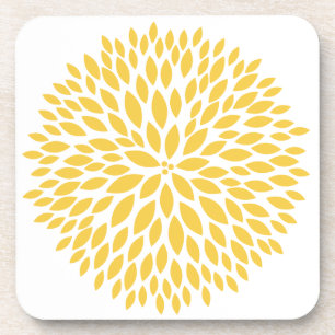 Chic Yellow Floral Coaster