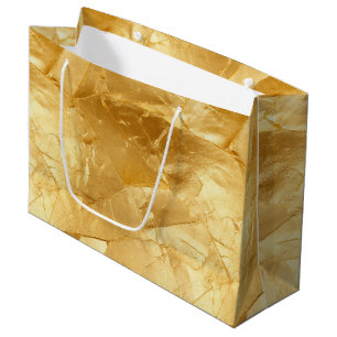 Chic Yellow Gold Glam Wedding Large Gift Bag