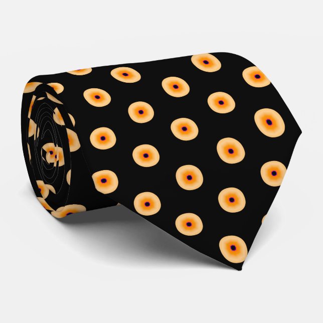 Chic Yellow Purple Polka Dot Neck Tie (Rolled)