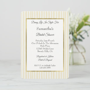 Chic Yellow Stripes Bridal Shower Invitation