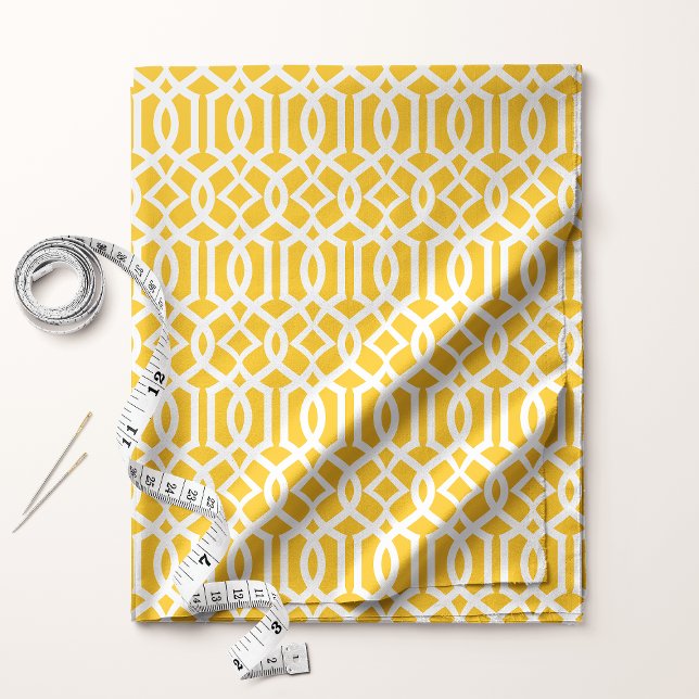 Chic Yellow Trellis Lattice Pattern Fabric (Creator Uploaded)