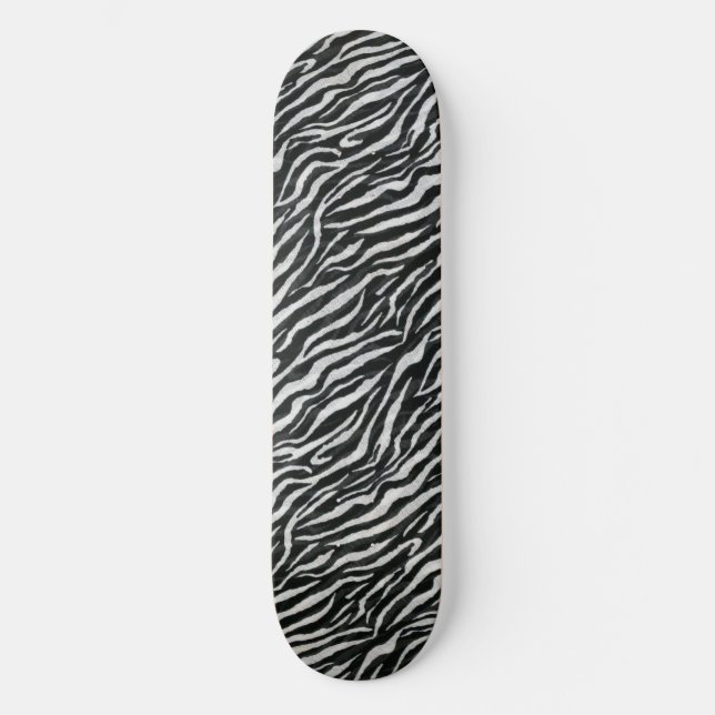 Chic Zebra Animal Print Aesthetic Skateboard (Front)