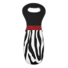 Chic Zebra Animal Print Monogrammed Wine Tote