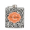 Chic Zebra Leopard & Orange Custom Monogram Flask