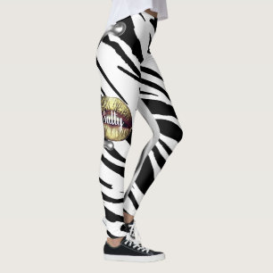 Chic Zebra Pattern Personalized Leggings