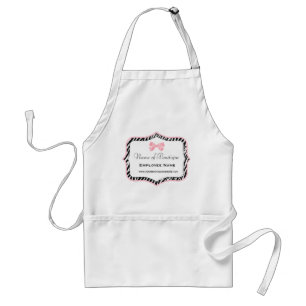 Chic Zebra Print Boutique Light True Pink Ribbon Standard Apron