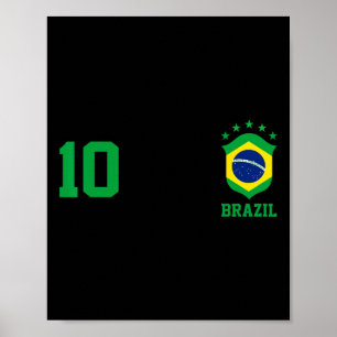 Chica Brazil Flag Brazilian Pride Soccer Jersey No Poster