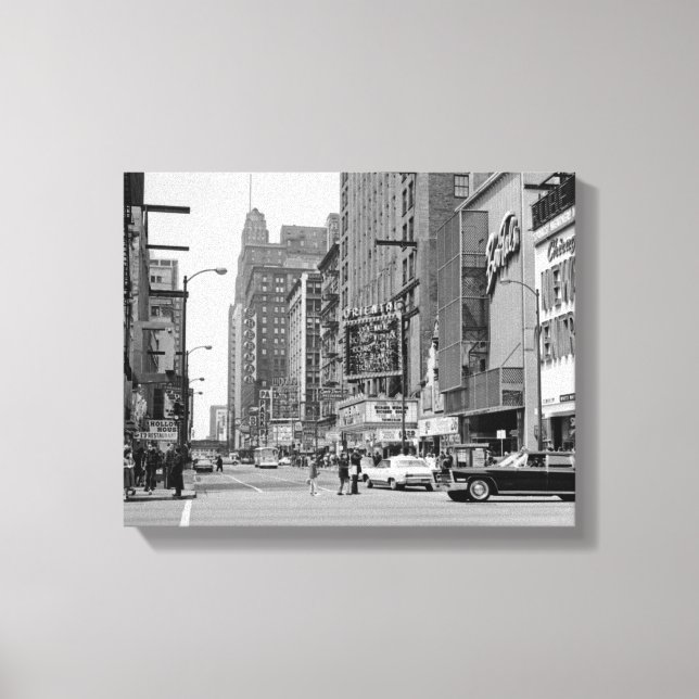 Chicago 1960's Randolph St Oriental Theatre Photo Canvas Print (Front)