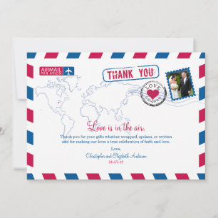 Chicago Airmail Wedding Thank You Card