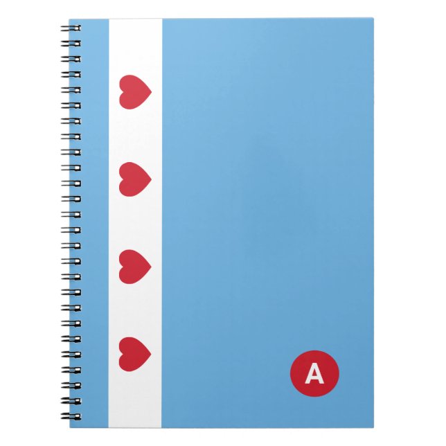 Chicago Amour | Cahier à spirale | Monogramme (Devant)