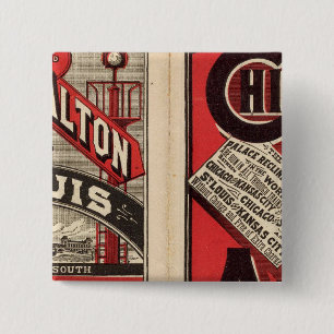Chicago and Alton Railroad 2 Inch Square Button