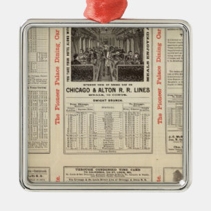 Chicago and Alton Railroad 3 Metal Ornament
