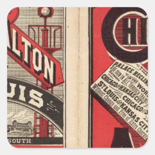 Chicago and Alton Railroad Square Sticker