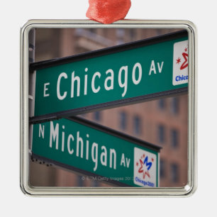 Chicago and Michigan Avenue signposts, Chicago, Metal Ornament
