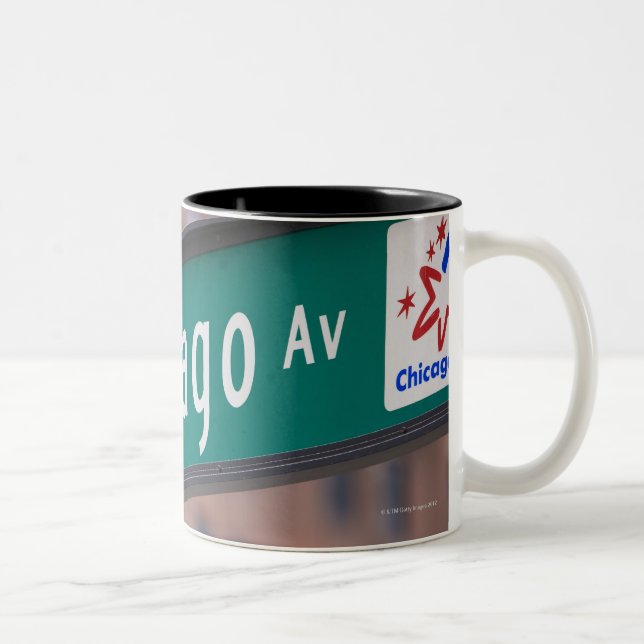 Chicago and Michigan Avenue signposts, Chicago, Two-Tone Coffee Mug (Right)