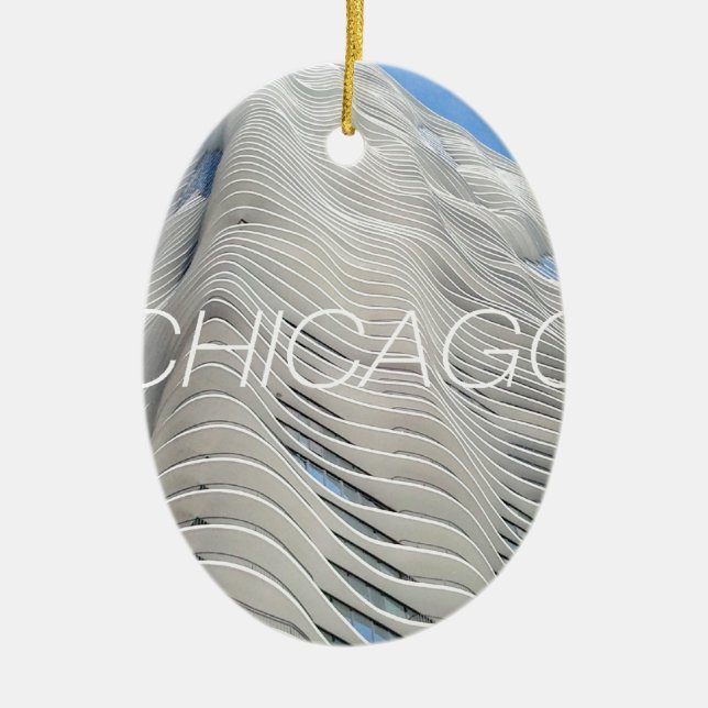 Chicago Aqua Tower Ceramic Ornament (Front)