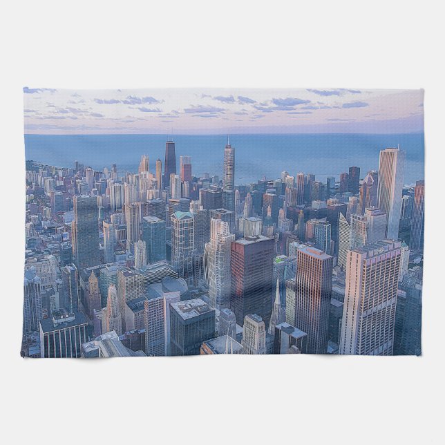 Chicago Architectural Buildings Artwork | Kitchen Towel (Horizontal)