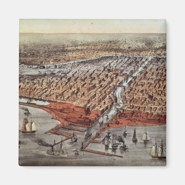 Chicago As it Was, c.1880 Magnet (Front)