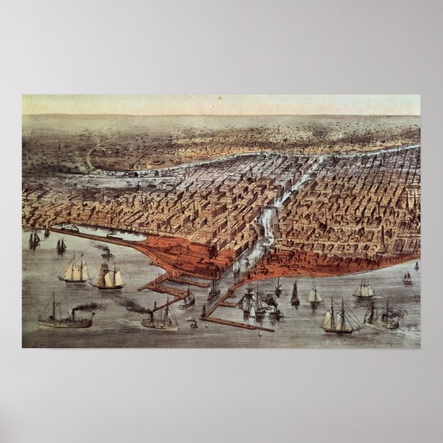 Chicago As it Was, c.1880 Poster (Front)