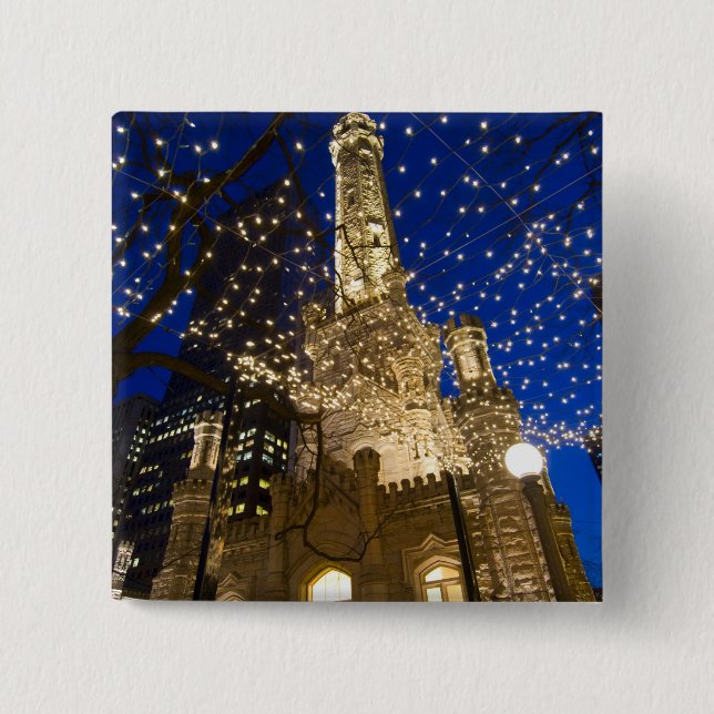 Chicago at Christmastime 2 Inch Square Button (Front)
