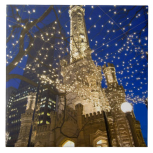 Chicago at Christmastime Tile