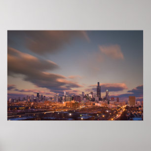 Chicago At Dusk Poster