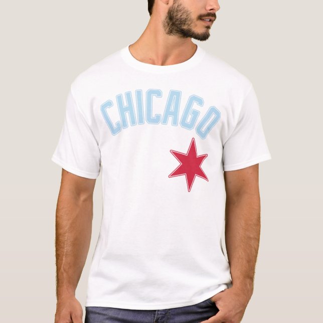 Chicago avec le T-shirt d'étoile de drapeau (Devant)