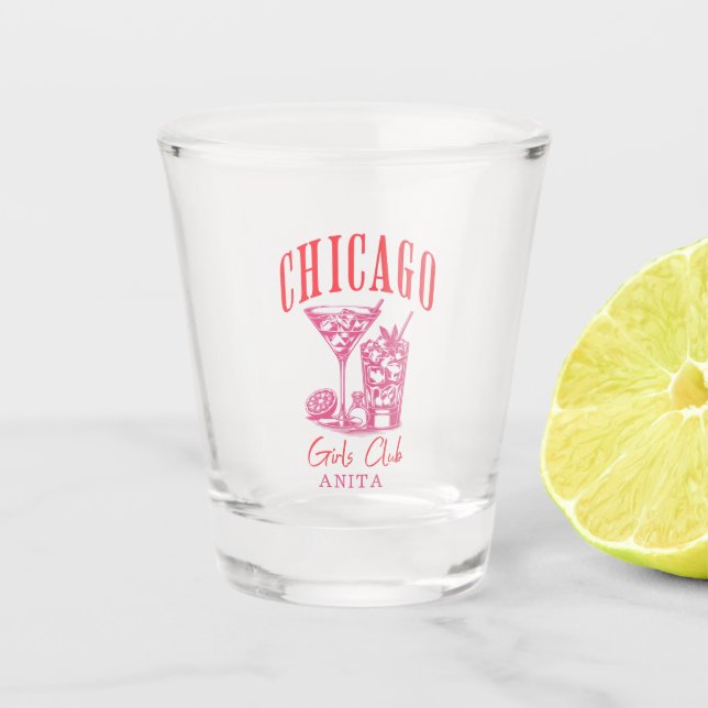 chicago bachelorette party shot glass (Front)