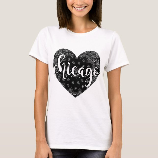 Chicago Bandana Heart T-Shirt (Front)