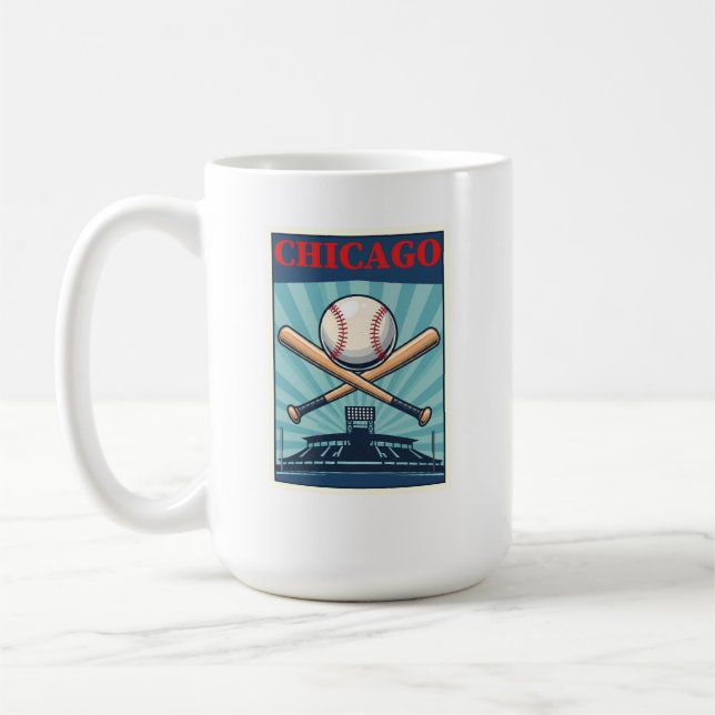 Chicago Baseball Themed Coffee Mug (Left)