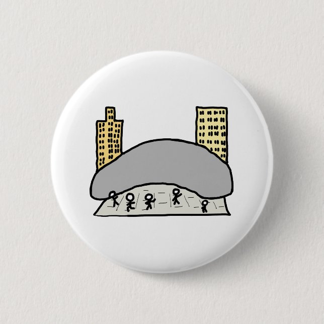 Chicago Bean 2 Inch Round Button (Front)