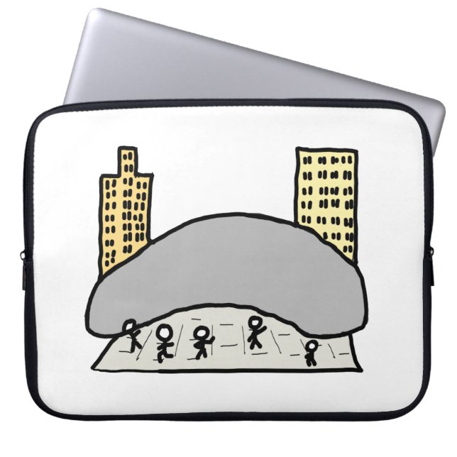 Chicago Bean Laptop Sleeve (Front)