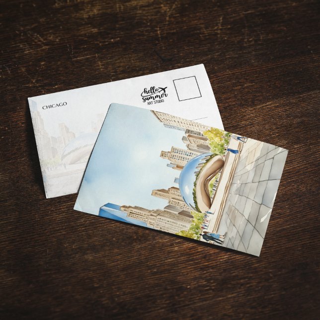 Chicago Bean Watercolor Invitation (Creator Uploaded)