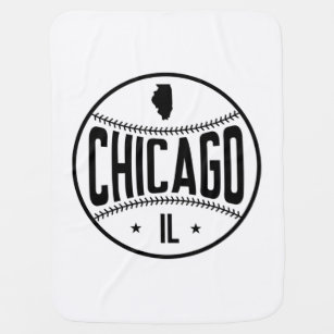 Chicago (Black) Baseball Themed Baby Blanket