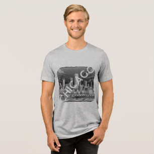Chicago Black Graphic Name T-Shirt Tri-Blend Shirt