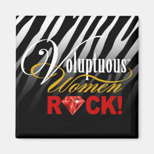 CHICAGO BLING - Zebra "Voluptuous Women Rock!" Magnet