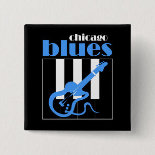 Chicago blues 2 inch square button