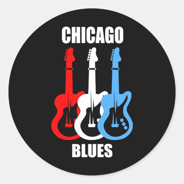 Chicago Blues Classic Round Sticker (Front)