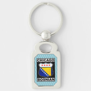 Chicago Bosnian American Keychain Keyring