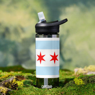 Chicago bottle, patriotic Chicago Flag Water Bottle