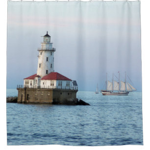 Chicago Breakwater Light & Windy II shower curtain