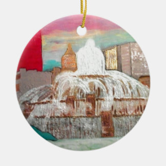 Chicago Buckingham Fountain Ceramic Ornament