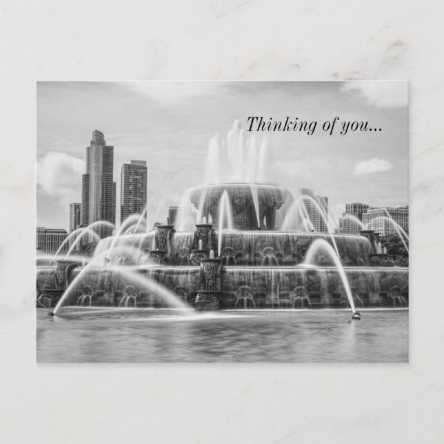 Chicago Buckingham Grayscale Pensée De Carte Posta (Devant)