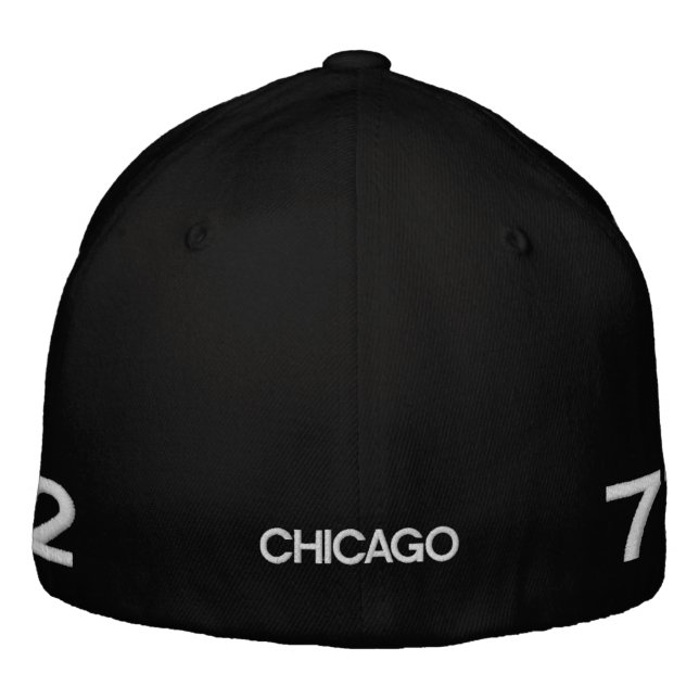Chicago Cap: CHI Chicago 312 & 773 White Text Embroidered Hat (Back)