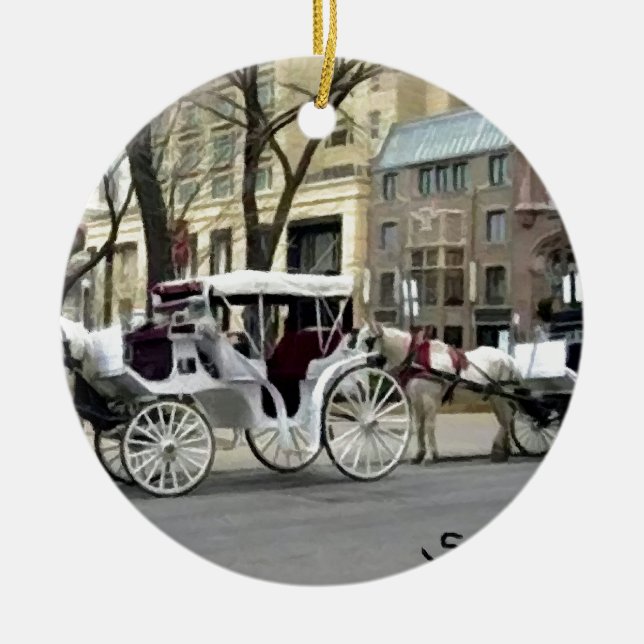 Chicago Carriage Ride Ceramic Ornament (Front)