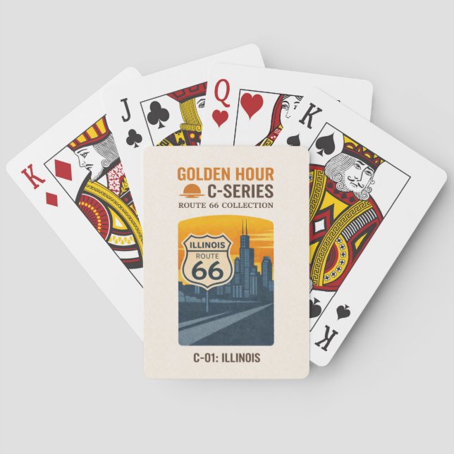 Chicago Centennial Skyline Sunset Deck Playing Cards (Back)